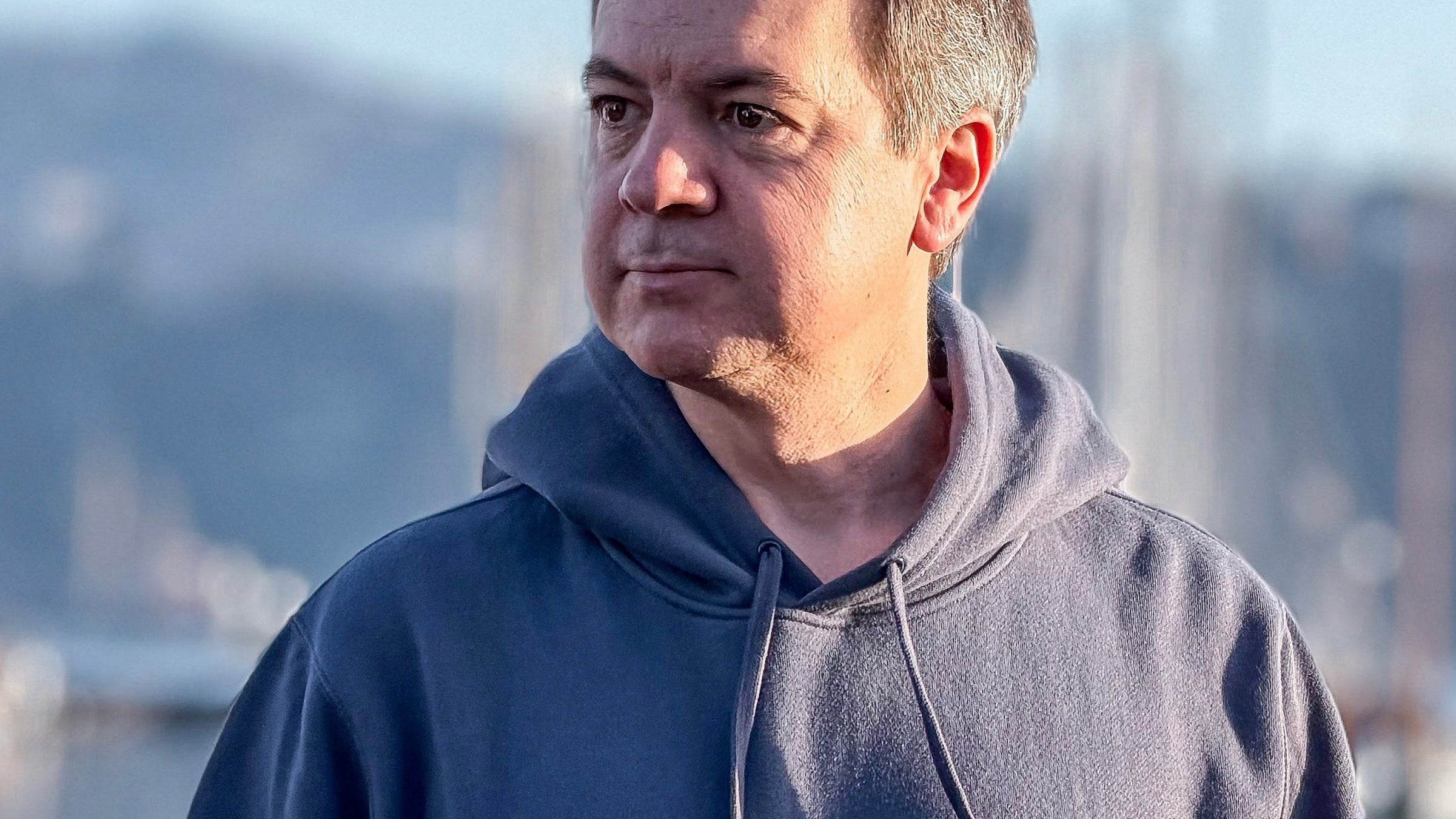 A Quiet Morning in the Sausalito Hoodie, Ocean Slate