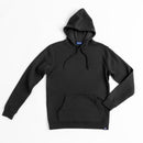 Avelamer Sausalito Hoodie in Headland Shadow dark gray with a blue woven branded neck label and A-flag logo hem label against a white background