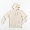 Avelamer Sausalito Hoodie in Mainsail off-white with a blue woven branded neck label and A-flag logo hem label against a white background
